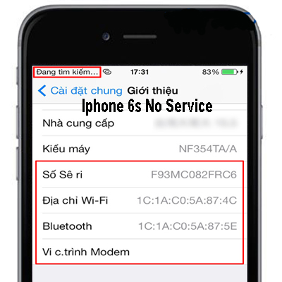 iPhone 6S mất sóng, không dịch vụ 